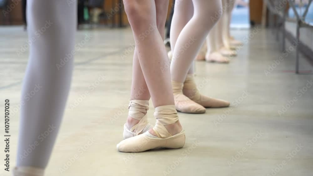 Ballet, dancing and legs of group in studio for performance art, training or practice of routine. Ballet, dancing and legs of group in studio for performance art, training or practice of routine.