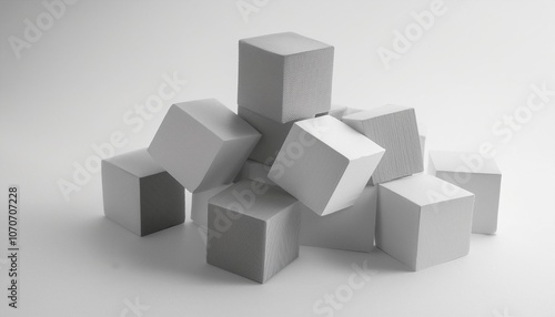 abstract 3d cubes on white background