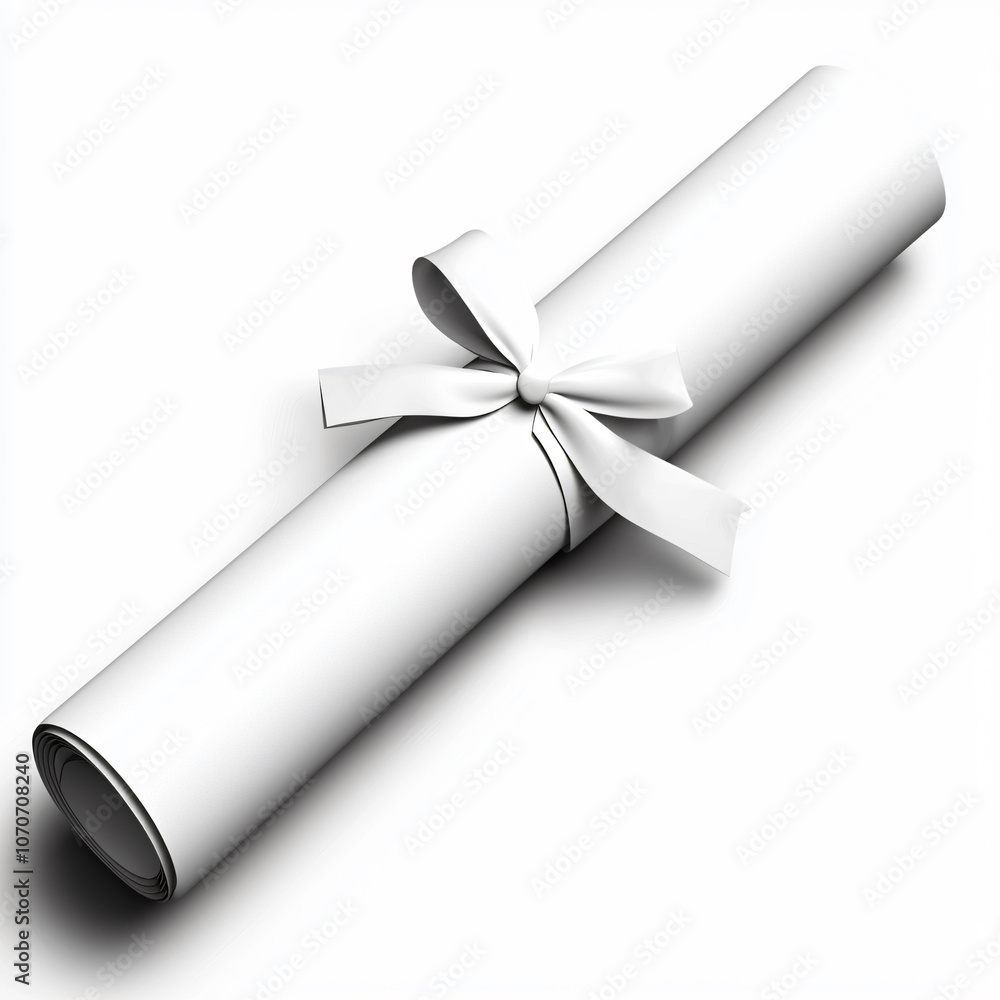 rolled white paper tied with ribbon, perfect for gifts or certificates rolled white paper tied with ribbon, perfect for gifts or certificates