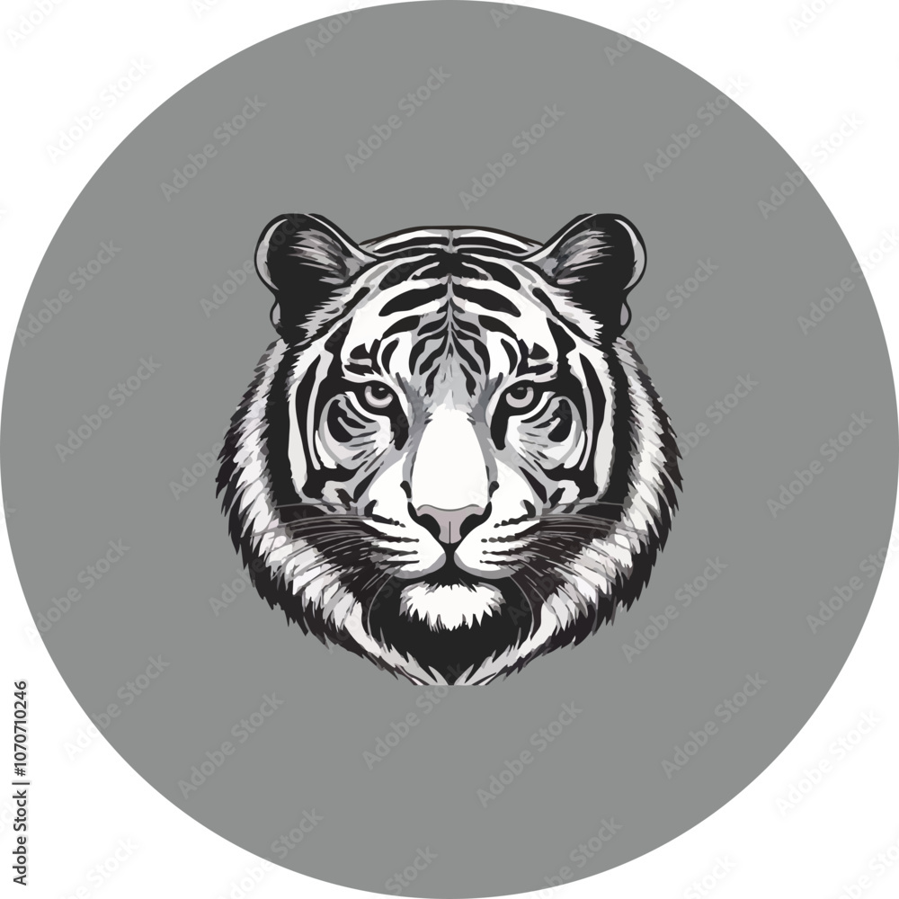 Fototapeta premium A fierce and vibrant tiger vector illustration.