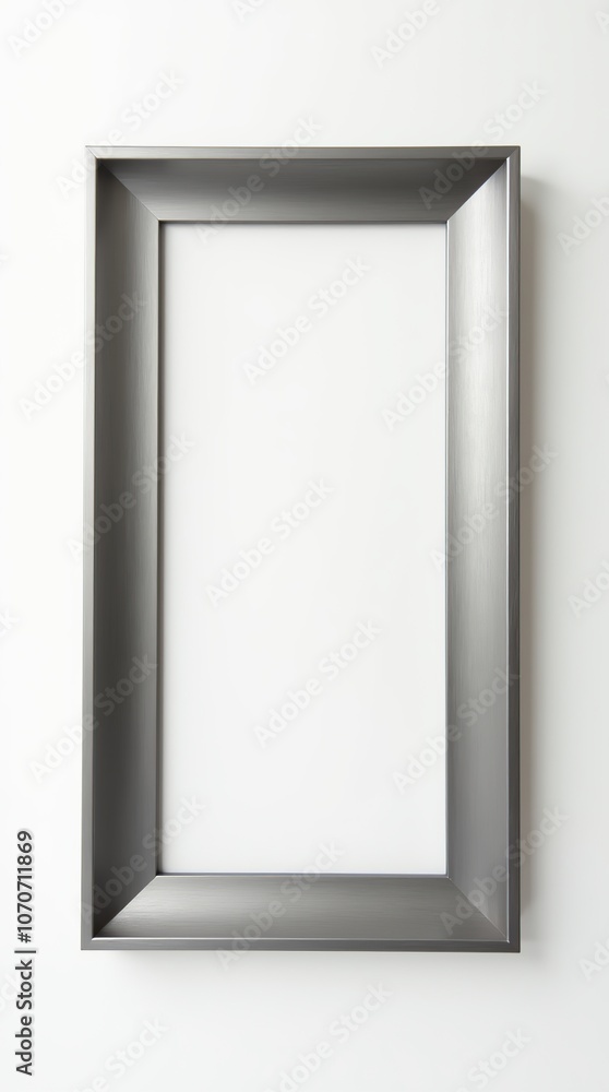 Modern metal frame for artwork on a white background Modern metal frame for artwork on a white background