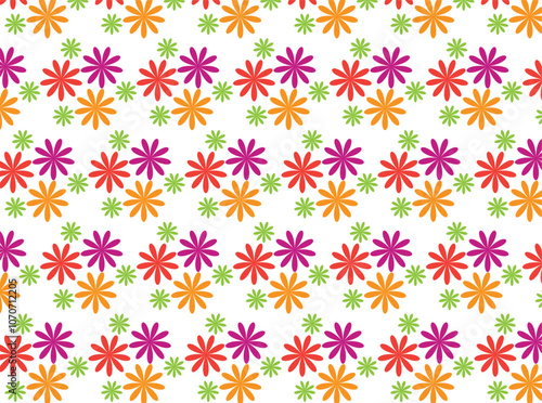 a colorful pattern with a flower design on a white background.