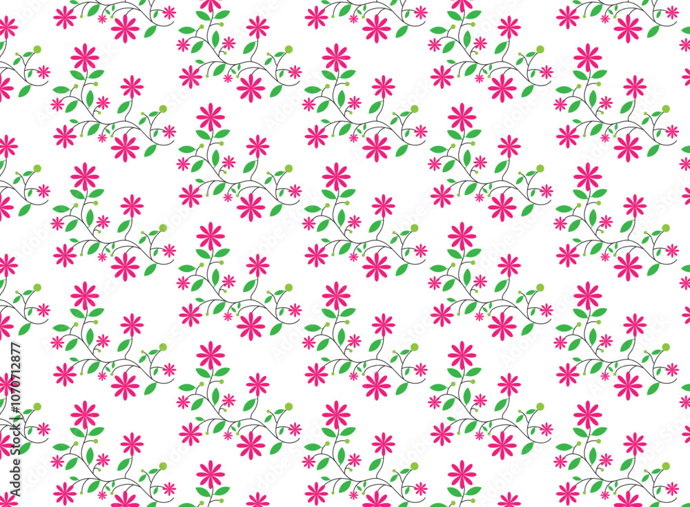 a floral pattern with pink flowers on a white background. a floral pattern with pink flowers on a white background.