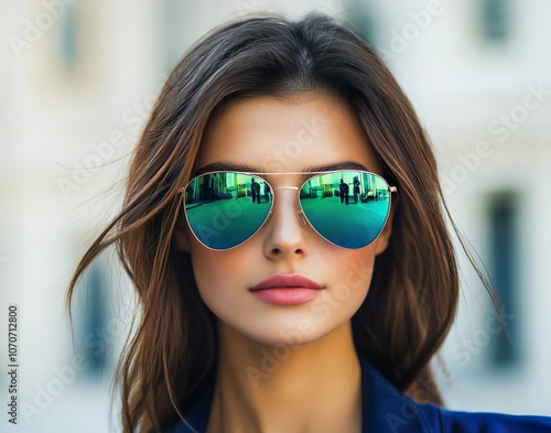 Woman with Sunglasses in Urban Setting