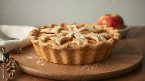 Homemade Organic Apple Pie Dessert. photo