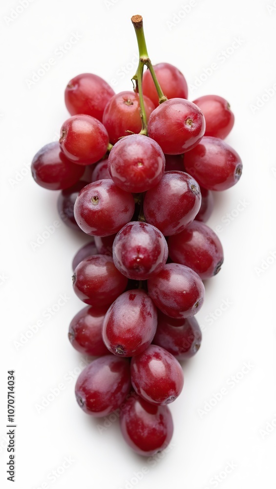 Top view of fresh red grapes isolated on white background Top view of fresh red grapes isolated on white background