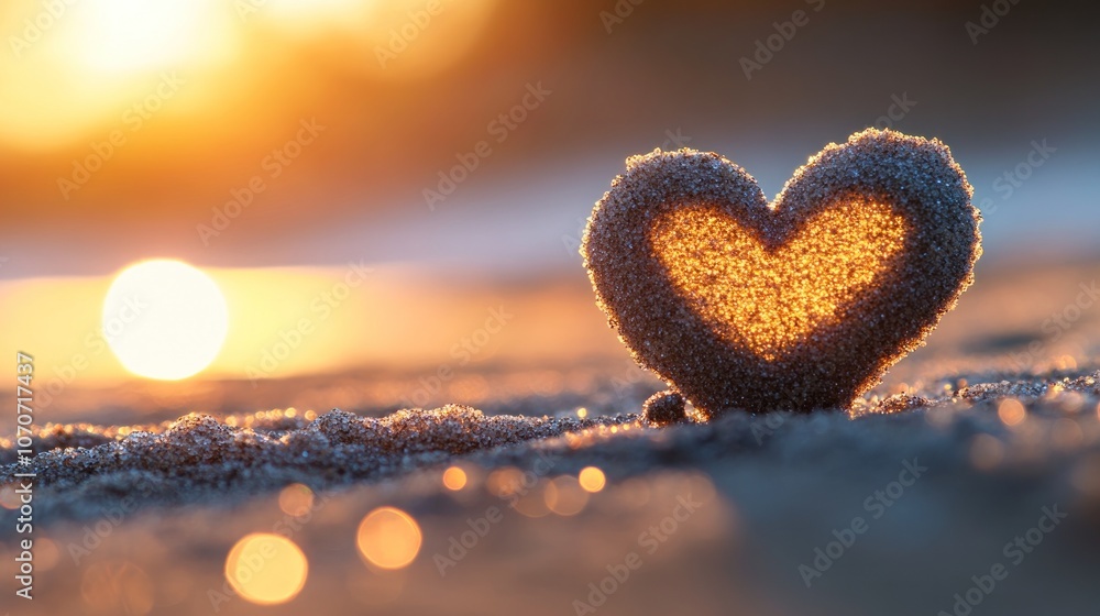 Fototapeta premium Sand Heart Sunset