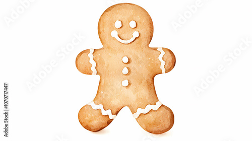 Gingerbread man toy, festive holiday element, cheerful design