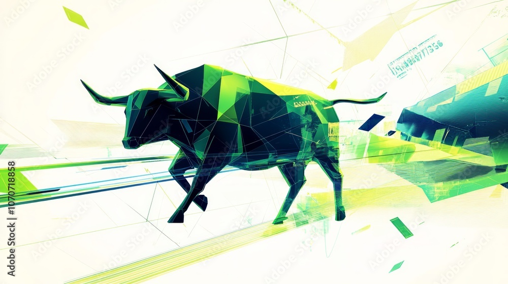watercolor of a bullish Green lines watercolor of a bullish Green lines