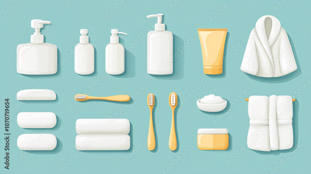 Icon set of industrial plumbing elements including faucets, valves, and pipes, perfect for engineering designs Icon set of industrial plumbing elements including faucets, valves, and pipes, perfect for engineering designs