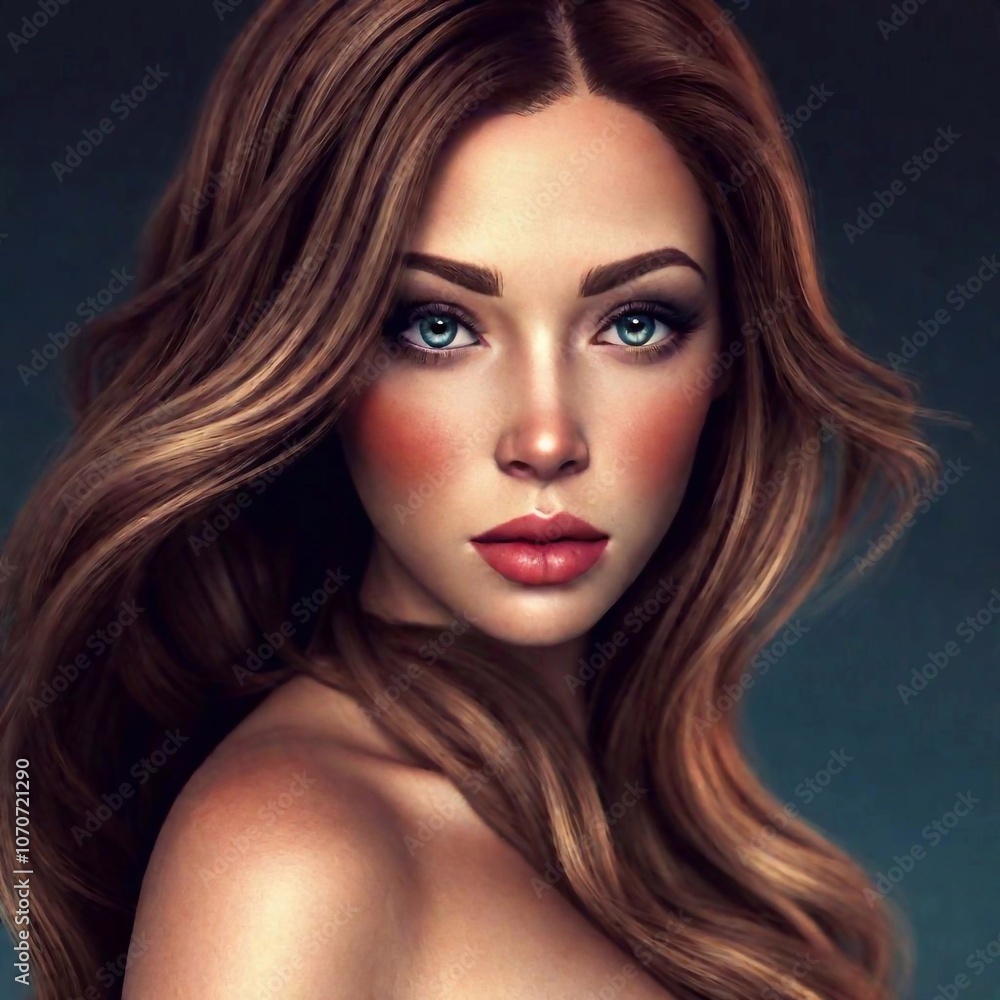 Fototapeta premium young woman with bright makeup