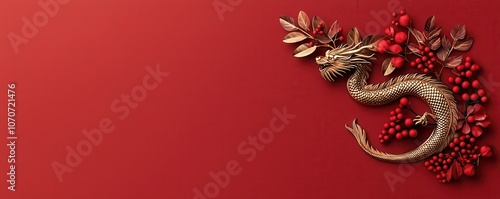 Wallpaper Mural Celebrate chinese new year with a bold red and gold dragon festival poster design Torontodigital.ca