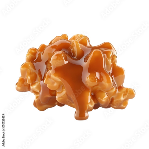 A cluster of caramel-coated popcorn, showcasing a sweet snack treat. photo