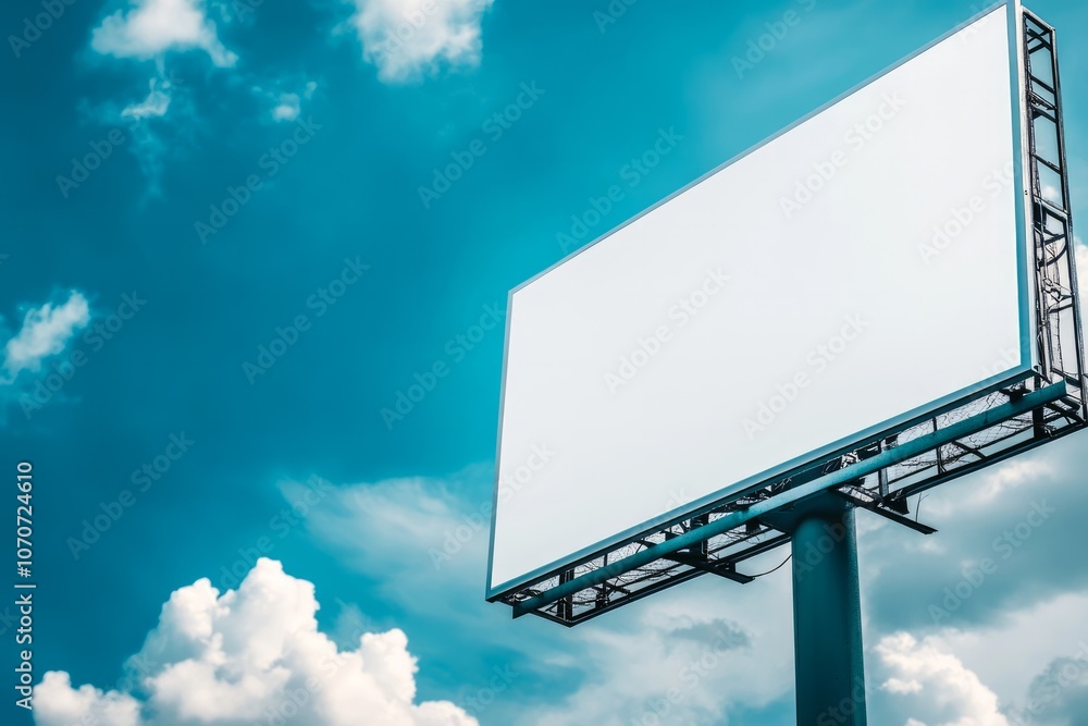 blank white Billboard Mockup on a tall building for showcasing your business design to clients
