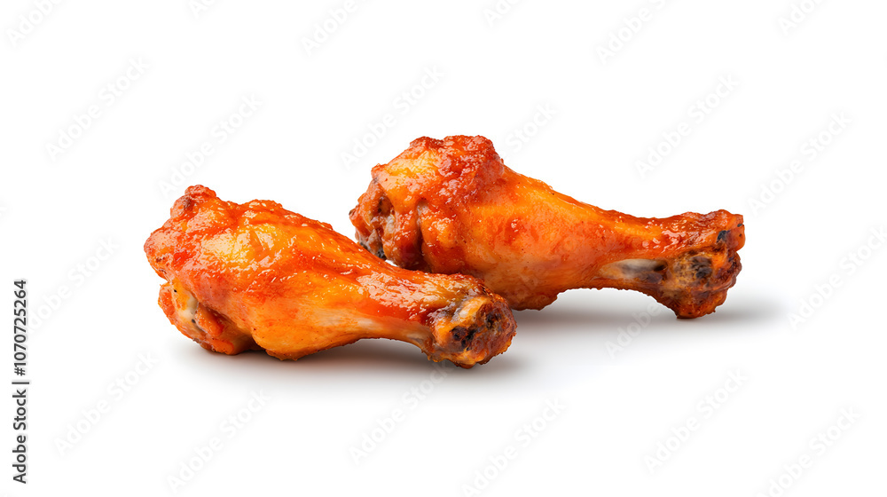 Fried buffalo spicy wings photo isolated on white Fried buffalo spicy wings photo isolated on white