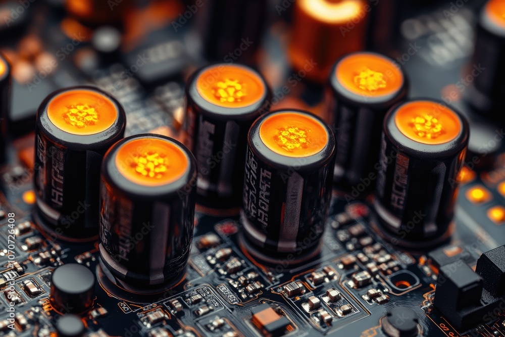 Close-up of Electronic Components on a Circuit Board Close-up of Electronic Components on a Circuit Board