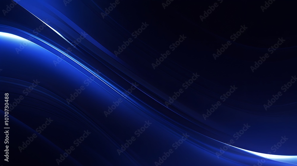 Abstract Blue Curved Lines on Dark Background Abstract Blue Curved Lines on Dark Background