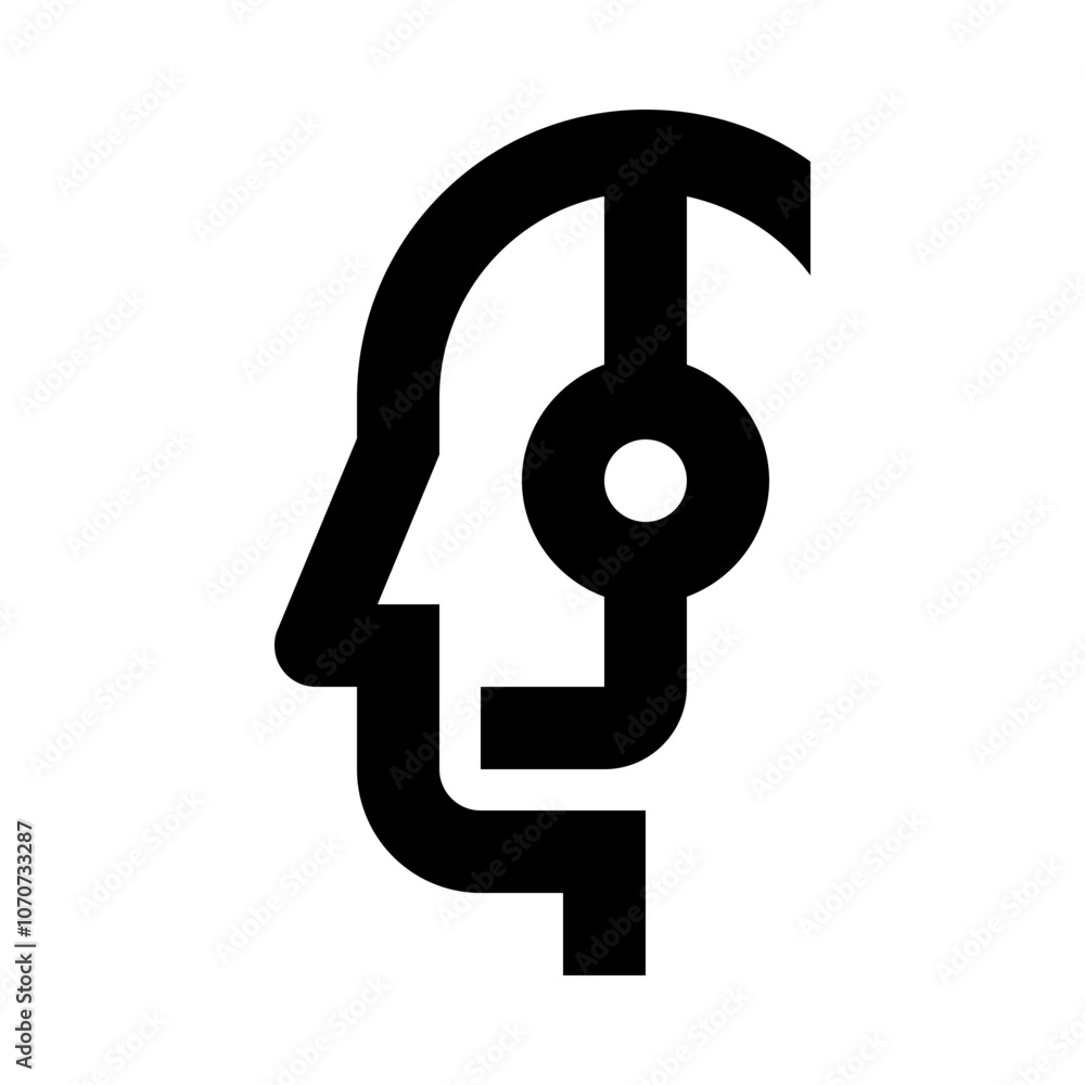 Support Headset Device Line Icon Support Headset Device Line Icon