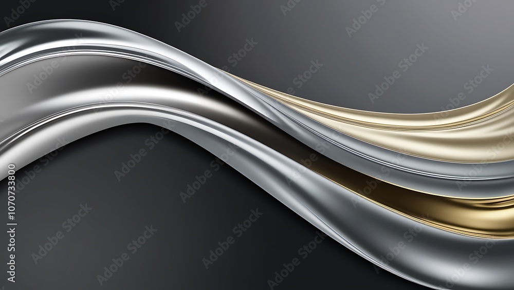 Obraz premium Abstract metal wavy background. Generative Ai.