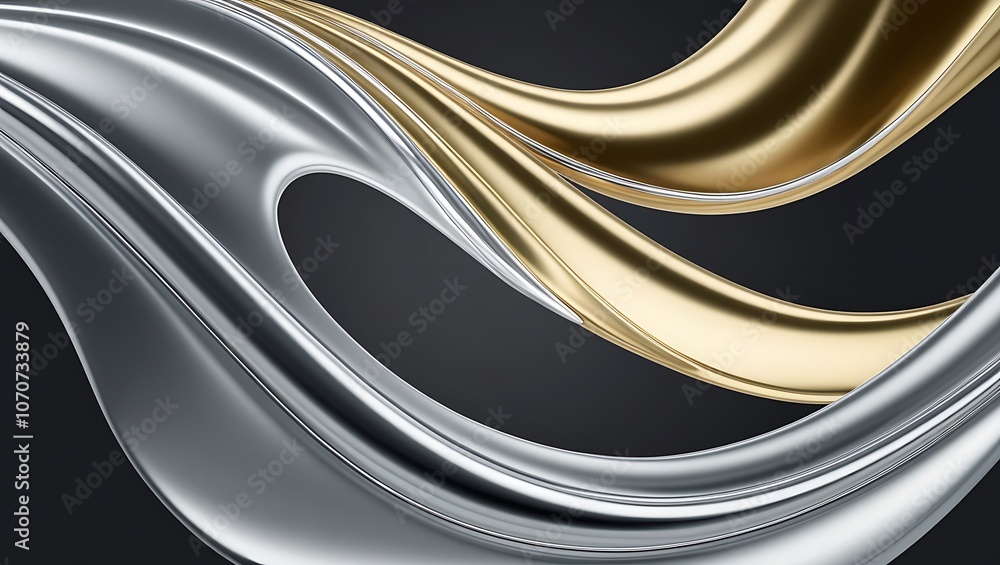 Obraz premium Abstract metal wavy background. Generative Ai.