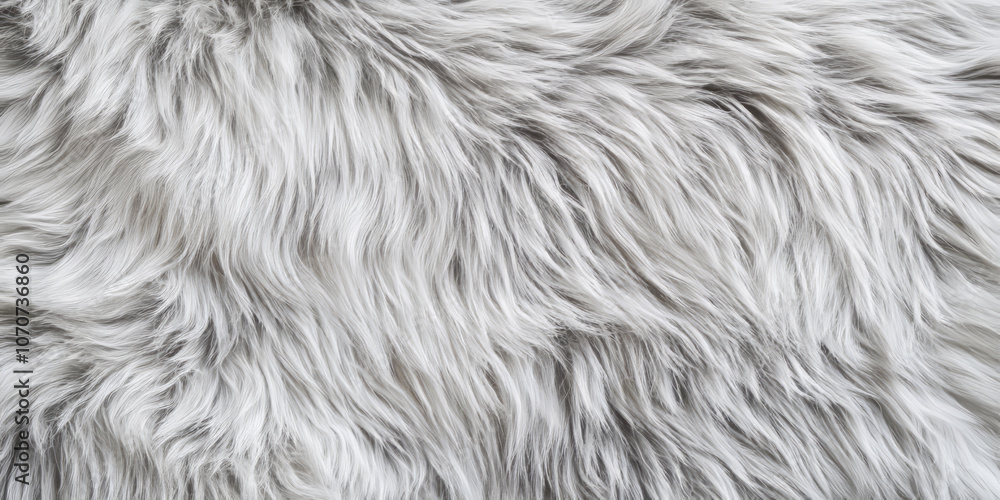Close-up of soft, long white fur texture, showing wavy and fluffy patterns. Ideal for backgrounds, cozy winter themes, and design elements. Close-up of soft, long white fur texture, showing wavy and fluffy patterns. Ideal for backgrounds, cozy winter themes, and design elements.