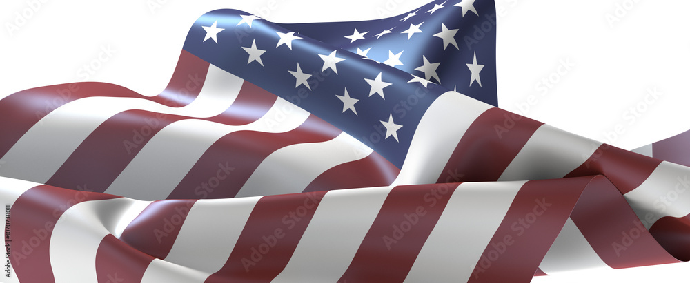 Waving American Flag Isolated on White Waving American Flag Isolated on White