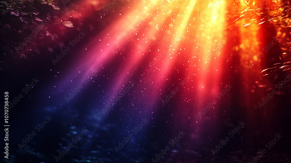 Fototapeta premium soft, radiant light rays cutting through a dark background, creating a mystical and abstract atmosphere. Ideal for themes of hope, enlightenment, or introspection