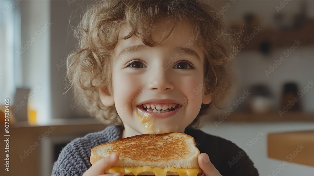 A little boy holding a grilled cheese sandwich in his hands A little boy holding a grilled cheese sandwich in his hands