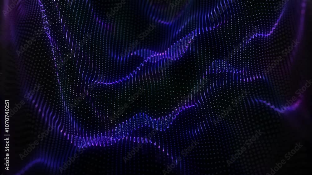 Abstract purple and blue digital wave pattern on a black background Abstract purple and blue digital wave pattern on a black background