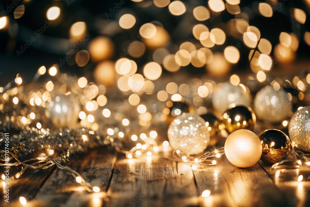 Golden Bokeh Lights generative ai Golden Bokeh Lights generative ai