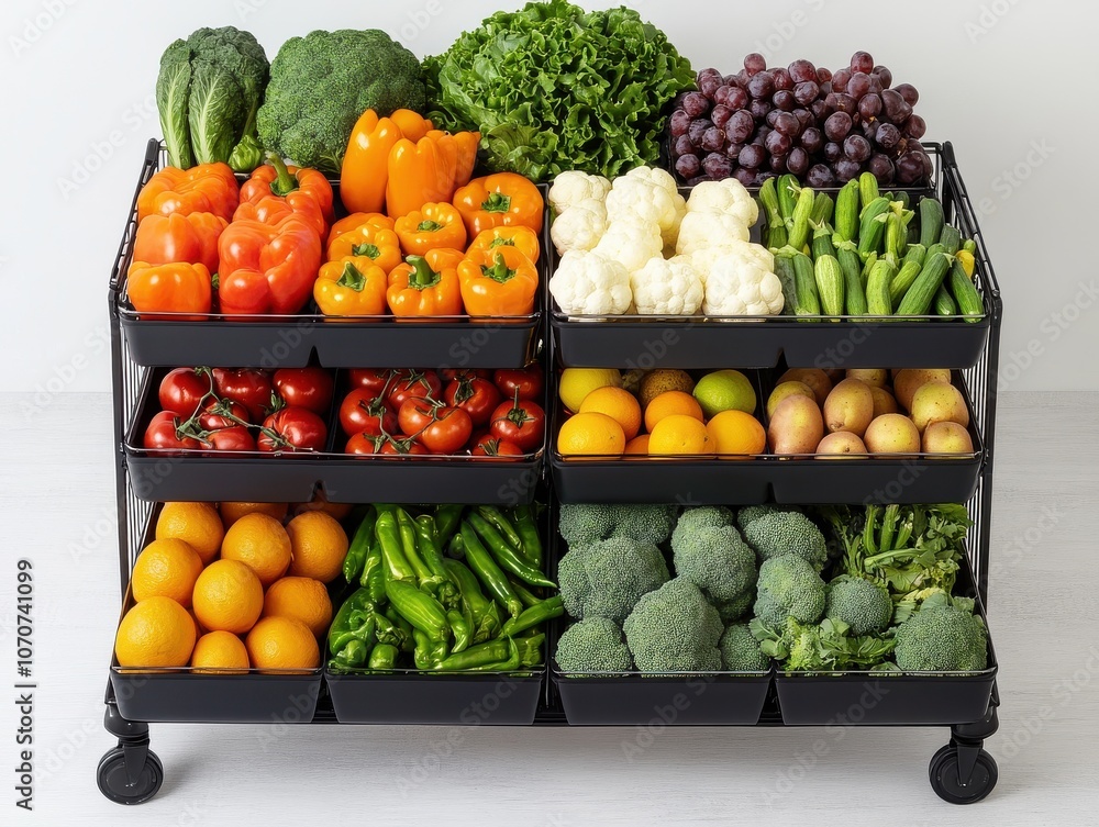 Colorful Display of Fresh Fruits and Vegetables Colorful Display of Fresh Fruits and Vegetables