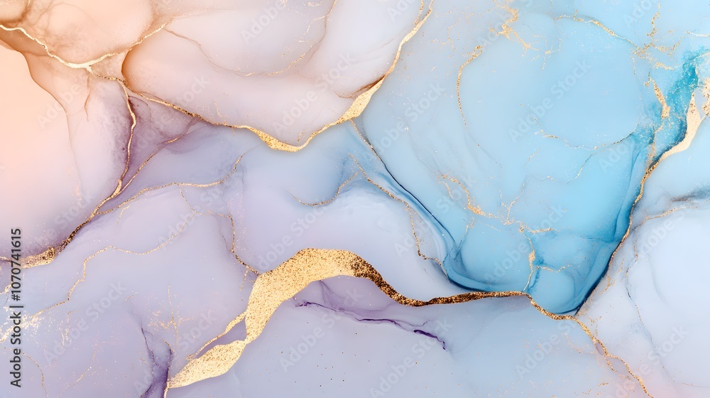 Abstract Swirling Blue, Purple, and Gold Ink Art Abstract Swirling Blue, Purple, and Gold Ink Art