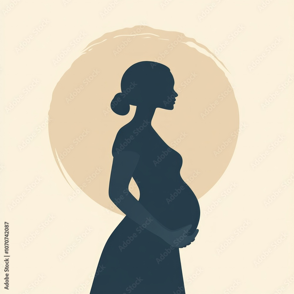 Silhouette of pregnant woman with abstract background Silhouette of pregnant woman with abstract background
