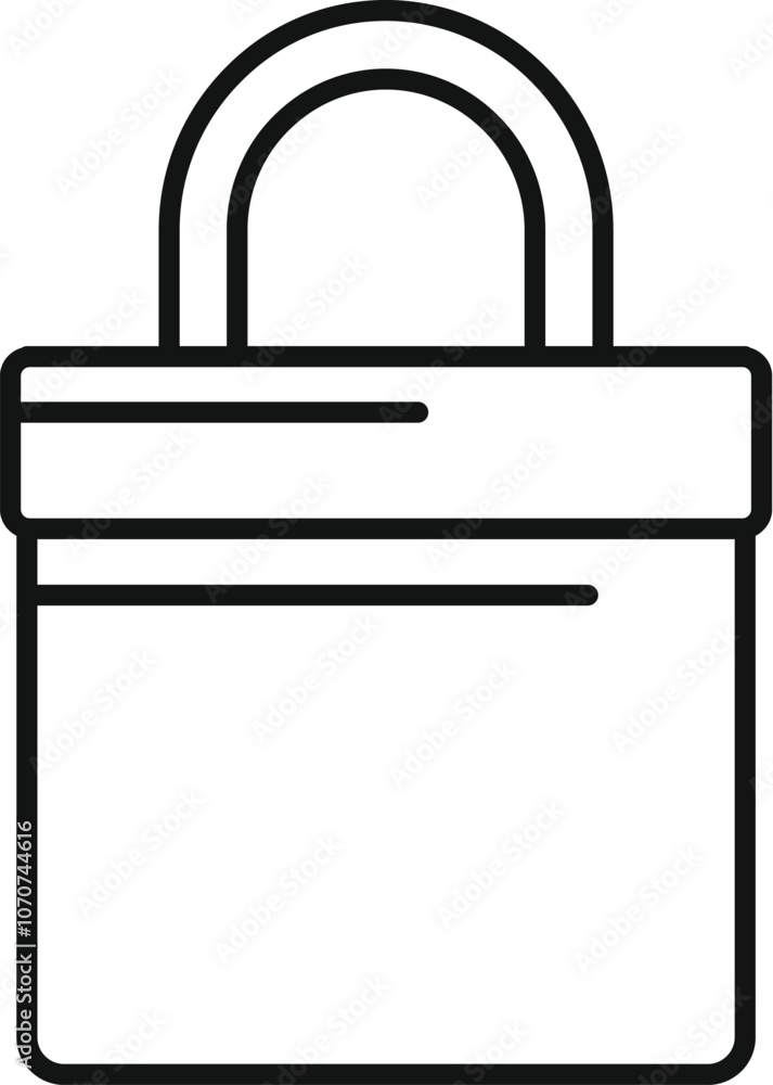 Simple line icon representing a closed padlock, symbolizing data protection and security Simple line icon representing a closed padlock, symbolizing data protection and security