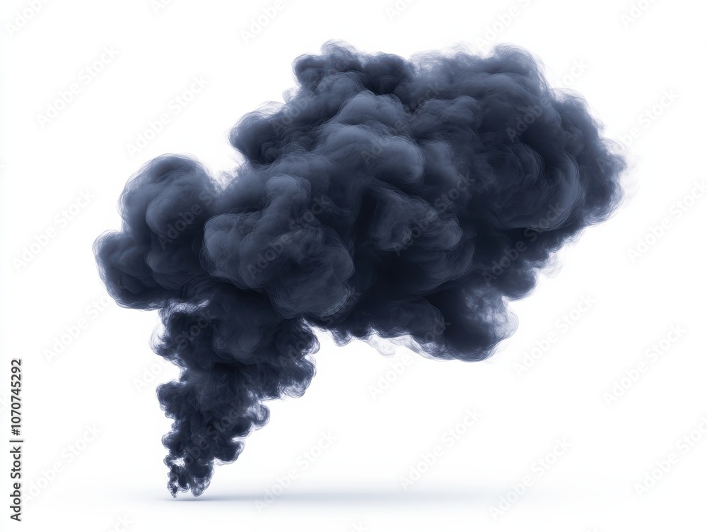 Dark Smoke Cloud on Solid Background Dark Smoke Cloud on Solid Background