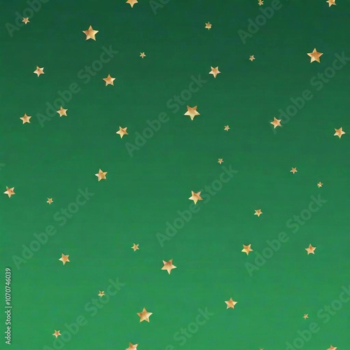Wallpaper Mural A seamless background of golden stars on a rich emerald green texture, perfect for a luxurious, elegant theme Torontodigital.ca