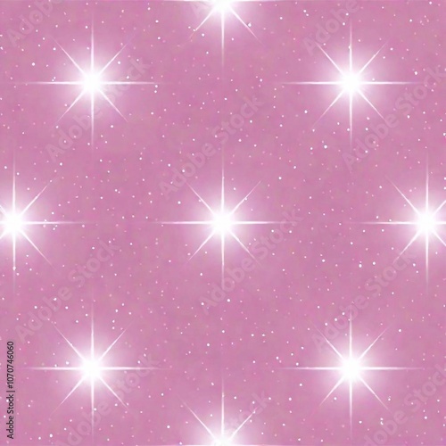 A seamless background of twinkling stars on a soft pink texture, perfect for a gentle, whimsical feel