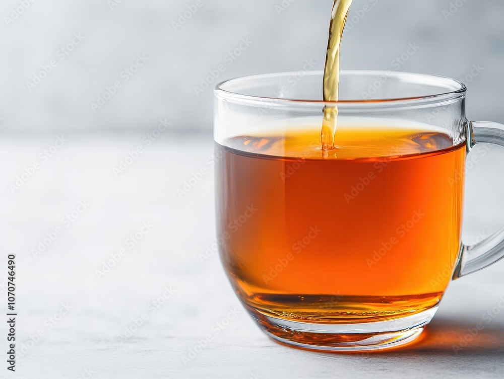 Classic Glass Cup of Freshly Brewed Tea Classic Glass Cup of Freshly Brewed Tea