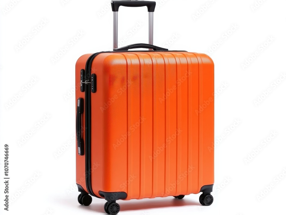 Bright Orange Hard Shell Suitcase on Wheels Bright Orange Hard Shell Suitcase on Wheels