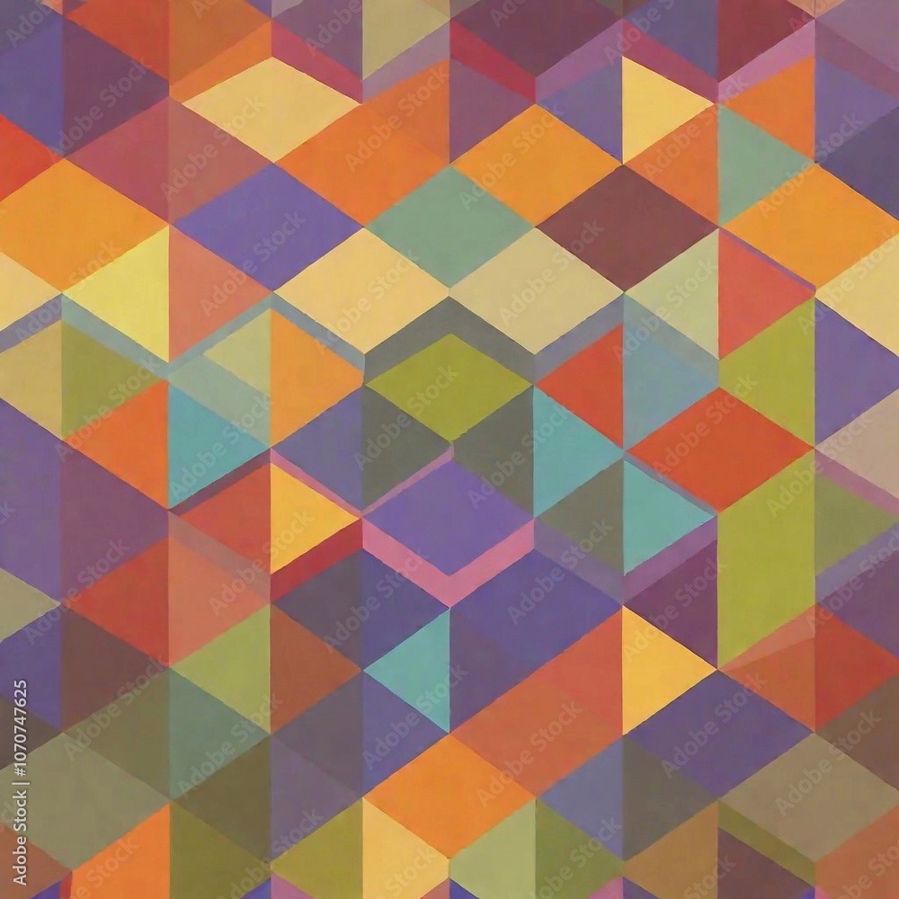 A 3D geometric pattern with interlocking triangles and polygons, casting dynamic shadows A 3D geometric pattern with interlocking triangles and polygons, casting dynamic shadows