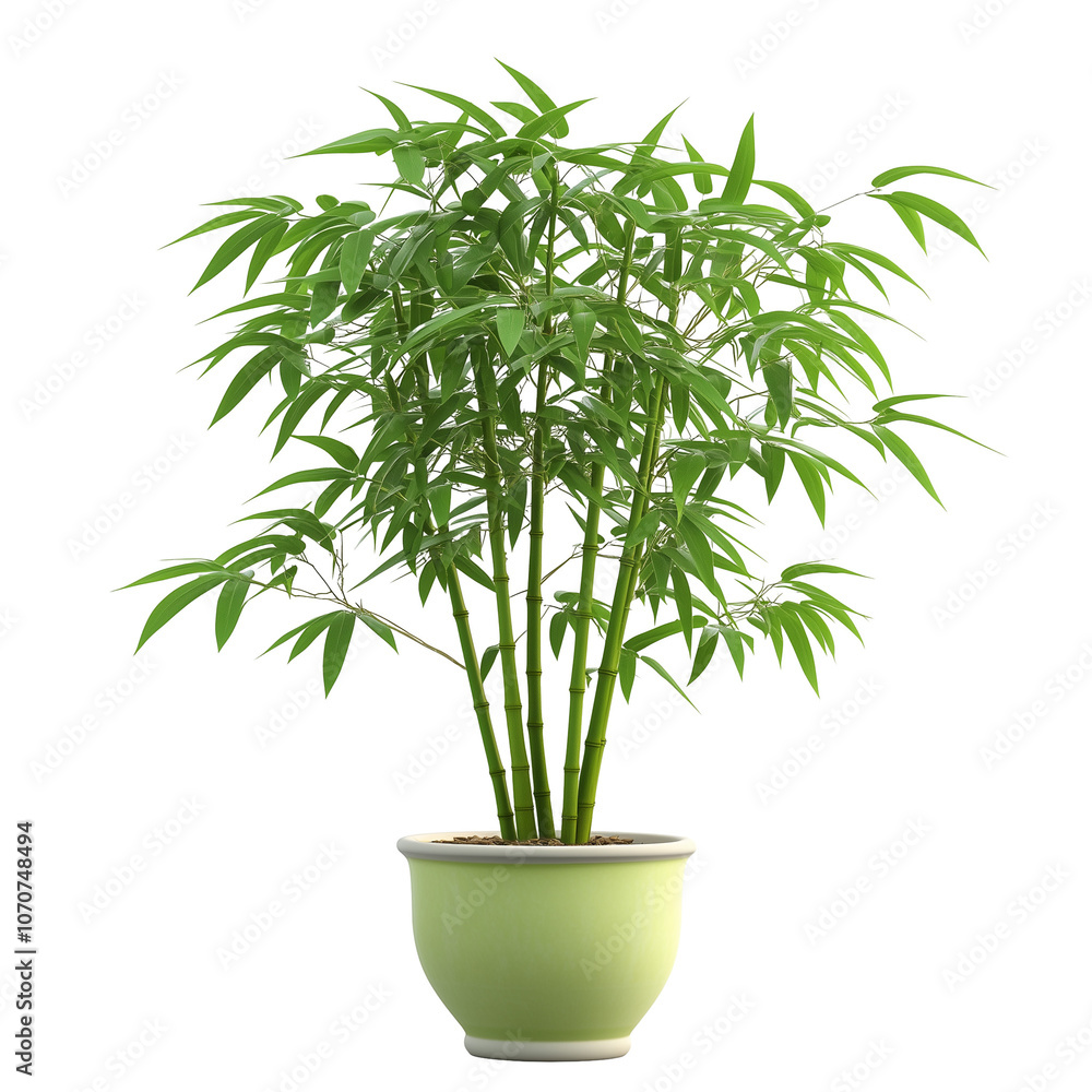 Potted bamboo plant isolated on transparent background Potted bamboo plant isolated on transparent background