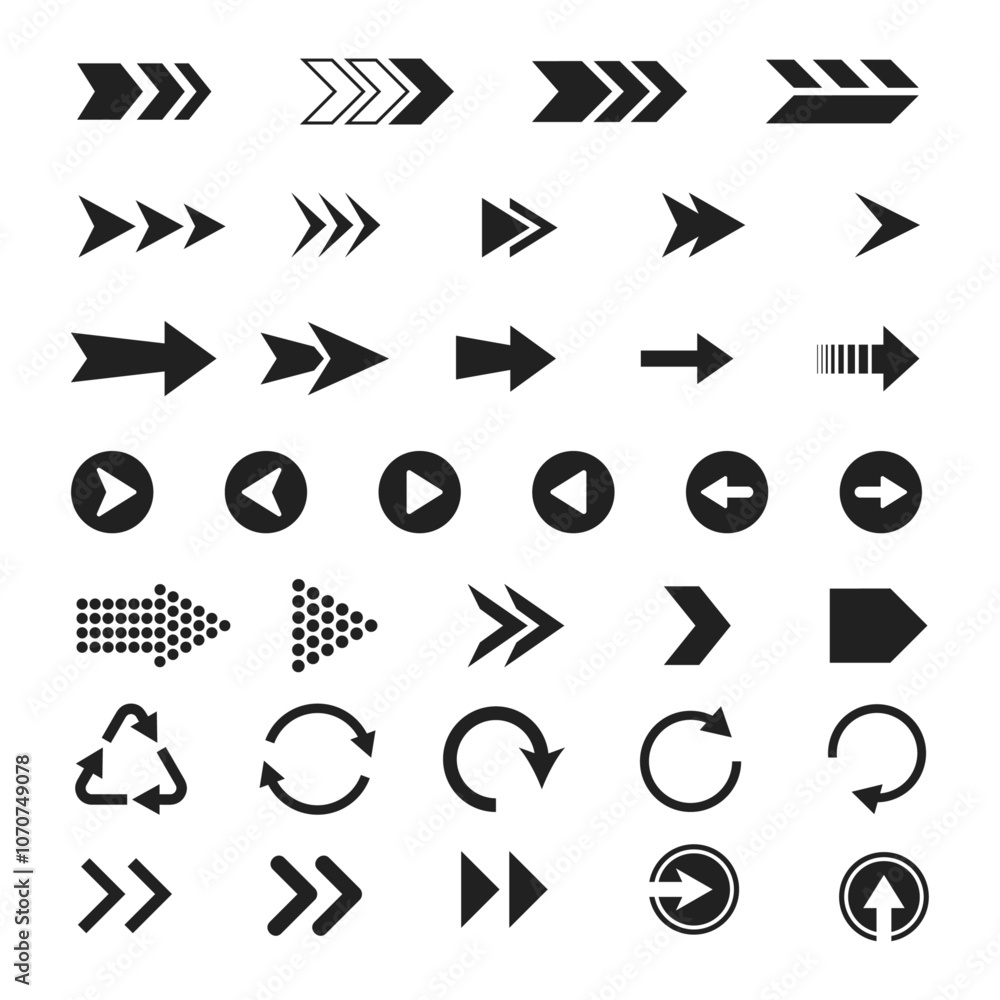 Black Flat Arrow Icons Black Flat Arrow Icons