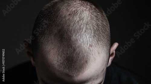 Intimate Portrait of Young Man with Shaved Head photo