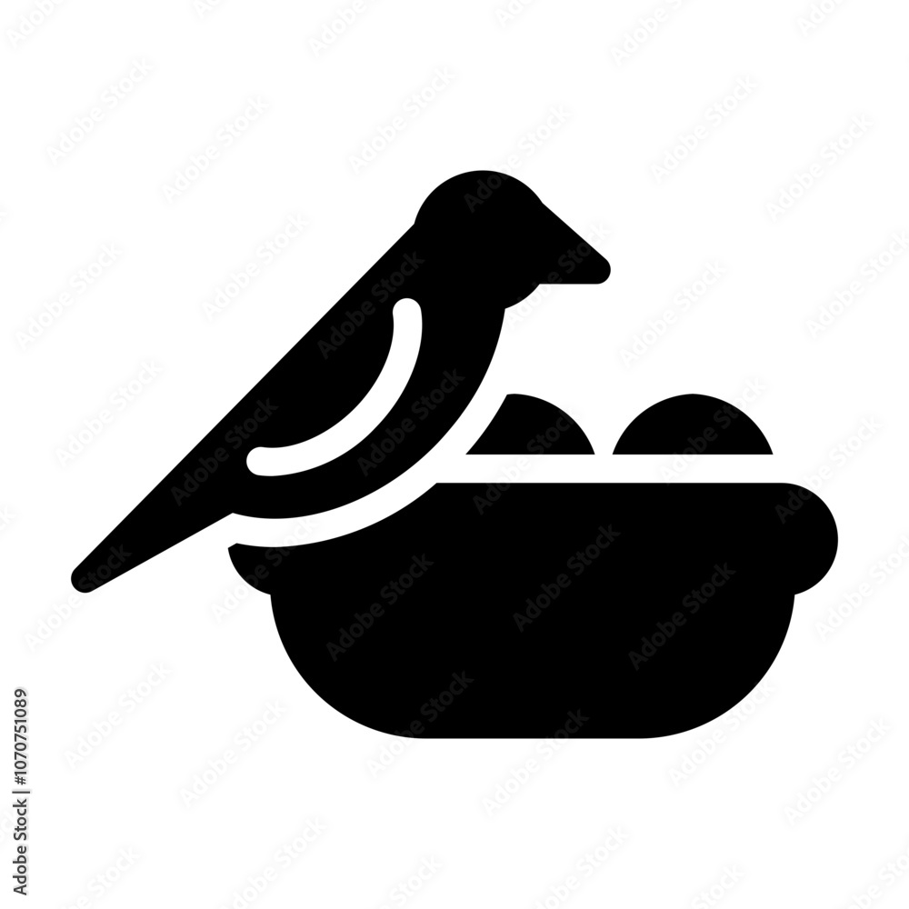 Bird nest Icon in Black Fill. Glyph Style Bird nest Icon in Black Fill. Glyph Style