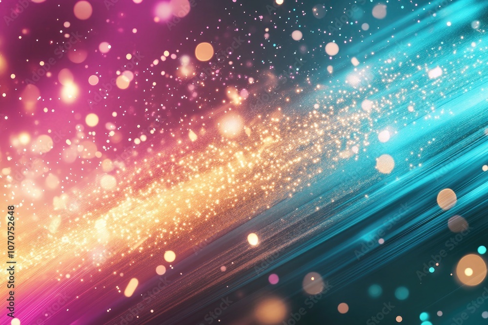 Bold, colorful background with light trails and particles in turquoise, magenta, and gold, against a soft, dark gradient, capturing creative energy in motion. Bold, colorful background with light trails and particles in turquoise, magenta, and gold, against a soft, dark gradient, capturing creative energy in motion.
