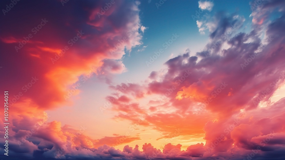 Vibrant Sunset with Dynamic Cloud Patterns Vibrant Sunset with Dynamic Cloud Patterns
