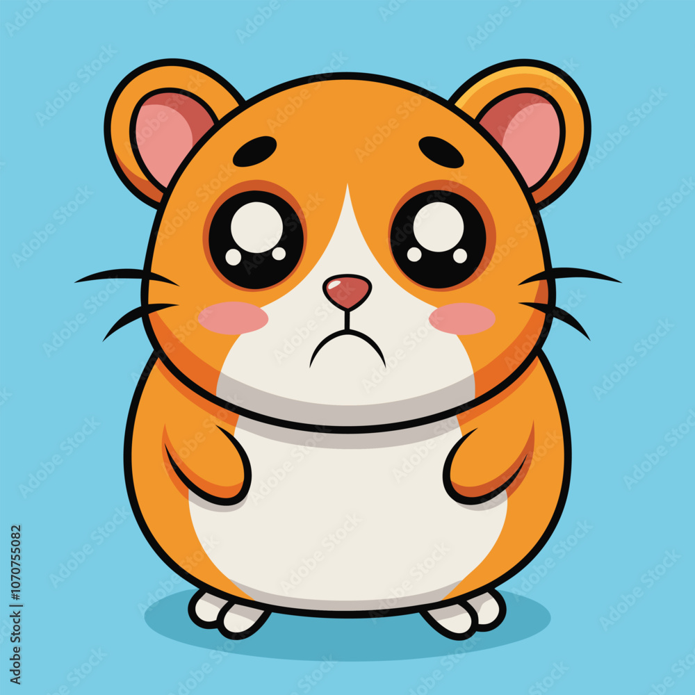 Obraz premium Sad Hamster Cartoon Character vector illustration