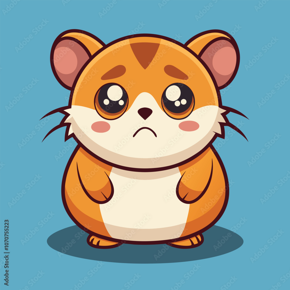 Sad Hamster Cartoon Character vector illustration Sad Hamster Cartoon Character vector illustration
