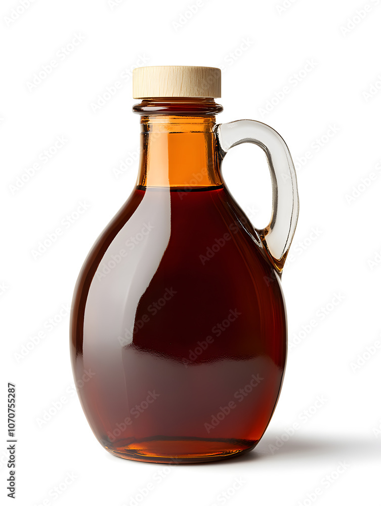 Maple syrup bottle mock up, isolated on white background Maple syrup bottle mock up, isolated on white background