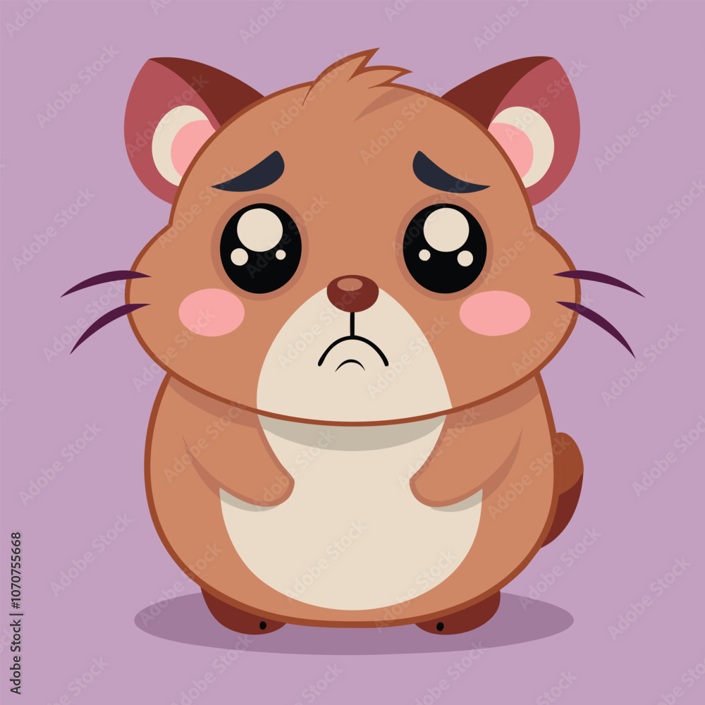 Sad Hamster Cartoon Character vector illustration Sad Hamster Cartoon Character vector illustration